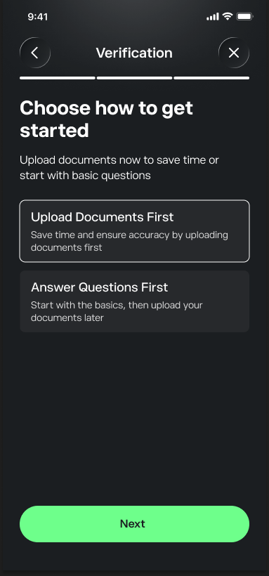 Real-time document verification — step 2