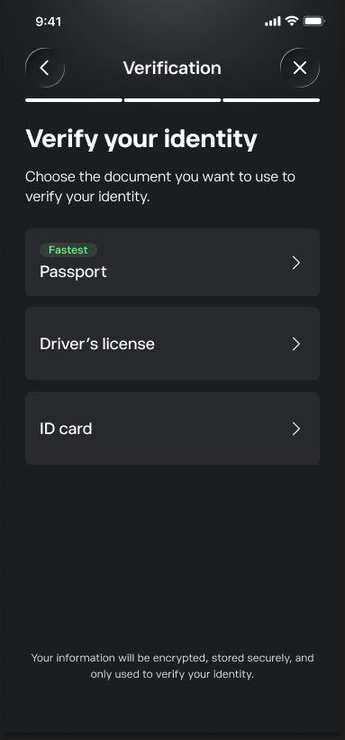 Real-time document verification — step 3
